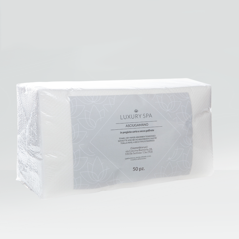 Asciugamani di Carta a Secco Monouso, 40 cm x 70 cm, Conf. 50 Pz