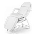 Poltrona estetica, rivestita in PVC colore bianco.