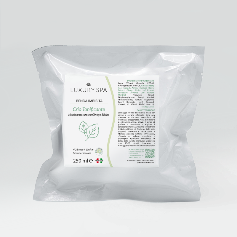 Benda Monouso Crio tonificante Imbibita con Mentolo 250 ml