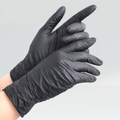 Guanti nitrile nero senza polvere, confezione 100 pezzi